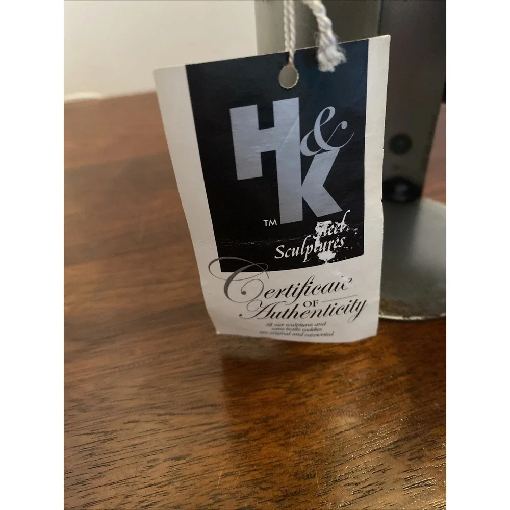 H & K  Steel Sculpture Wine Bottle Holder ,‎ Graduate, Man Cave